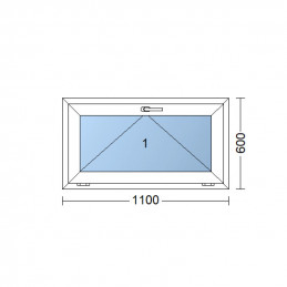 Janela plástica | 110x60 cm (1100x600 mm) | branca | basculante