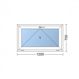 Janela plástica | 120x70 cm (1200x700 mm) | branca | basculante