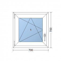 Plastové okno 70x70 cm, bílé, otevíravé i sklopné, levé, 6 komor