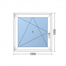 Plastové okno 100x100 cm, bílé, otevíravé i sklopné, levé, 6 komor