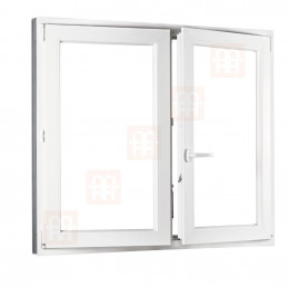 Janela de plástico | 130x110 cm (1300x1100 mm) | branco | double-hung sem mulhao (mulhao) | direito