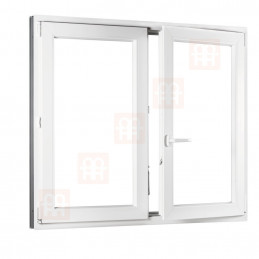 Janela de plástico | 130x110 cm (1300x1100 mm) | branco | double-hung sem mulhao (mulhao) | direito