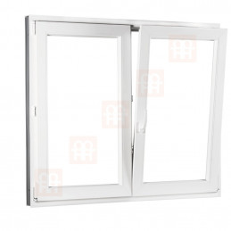 Janela de plástico | 130x110 cm (1300x1100 mm) | branco | double-hung sem mulhao (mulhao) | direito