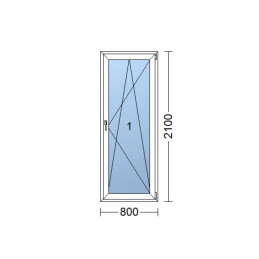 Drzwi z tworzywa sztucznego | 80x210 cm (800x2100 mm) | białe | balkonowe | otwierane i składane | prawe