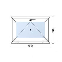 Janela plástica | 90x60 cm (900x600 mm) | branca | inclinável