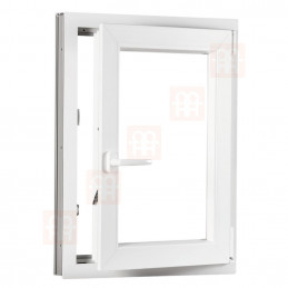 Plastic window | 50 x 80 cm (500 x 800 mm) | white | opening and tilting | right 