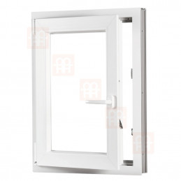 Plastic window | 50x80 cm (500x800 mm) | white | opening and tilting | left 