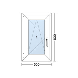 Fenetre en plastique | 50x80 cm (500x800 mm) | blanc | ouverture et pliage | gauche