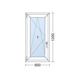 Fenetre en plastique | 60x120 cm (600x1200 mm) | blanc | ouverture et pliage | gauche