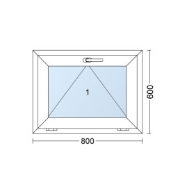 Finestra in plastica | 80x60 cm (800x600 mm) | bianco | inclinabile