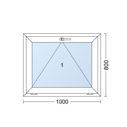 Fenetre en plastique | 100x80 cm (1000x800 mm) | blanche | inclinable