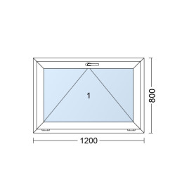 Fenetre en plastique | 120x80 cm (1200x800 mm) | blanche | inclinable