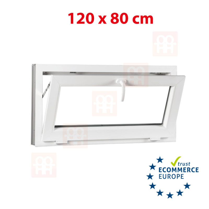 Plastic window | 120x80 cm (1200x800 mm) | white | tilting / hinged 