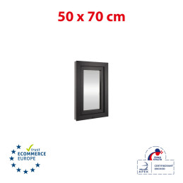 Plastic window 50x70 cm (500x700mm) opening and tilting right white / anthracite