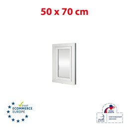 Finestra in plastica | 50x70 cm (500x700 mm) | bianco | apertura e ribaltamento | sinistra