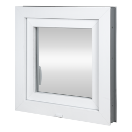 Plastic window | 55x55 cm (550x550 mm) | white | opening and tilting | left 