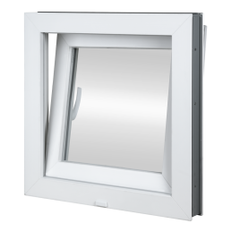 Plastic window | 55x55 cm (550x550 mm) | white | opening and tilting | left 