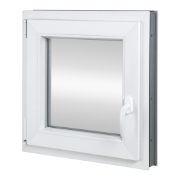 Plastic window | 55x55 cm (550x550 mm) | white | opening and tilting | left 