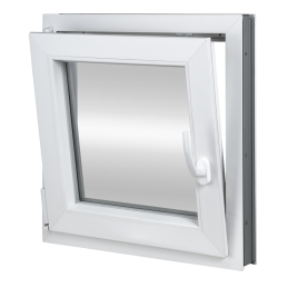 Plastic window | 55x55 cm (550x550 mm) | white | opening and tilting | left 