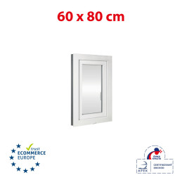 Plastic window | 60 x 80 cm (600 x 800 mm) | white | opening and tilting | right 