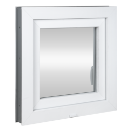 Plastic window | 80 x 80 cm (800 x 800 mm) | white | opening and tilting | right 