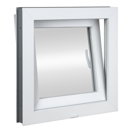 Plastic window | 80 x 80 cm (800 x 800 mm) | white | opening and tilting | right 