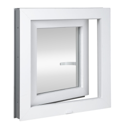 Plastic window | 80 x 80 cm (800 x 800 mm) | white | opening and tilting | right 