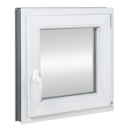 Plastic window | 80 x 80 cm (800 x 800 mm) | white | opening and tilting | right 