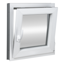 Plastic window | 80 x 80 cm (800 x 800 mm) | white | opening and tilting | right 