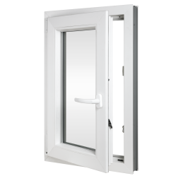 Plastic window | 80x100 cm (800x1000 mm) | white | opening and tilting | left 