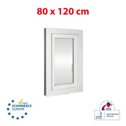 Plastic window | 80 x 120 cm (800 x 1200 mm) | white | opening and tilting | right 