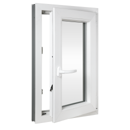 Plastic window | 80 x 120 cm (800 x 1200 mm) | white | opening and tilting | right 