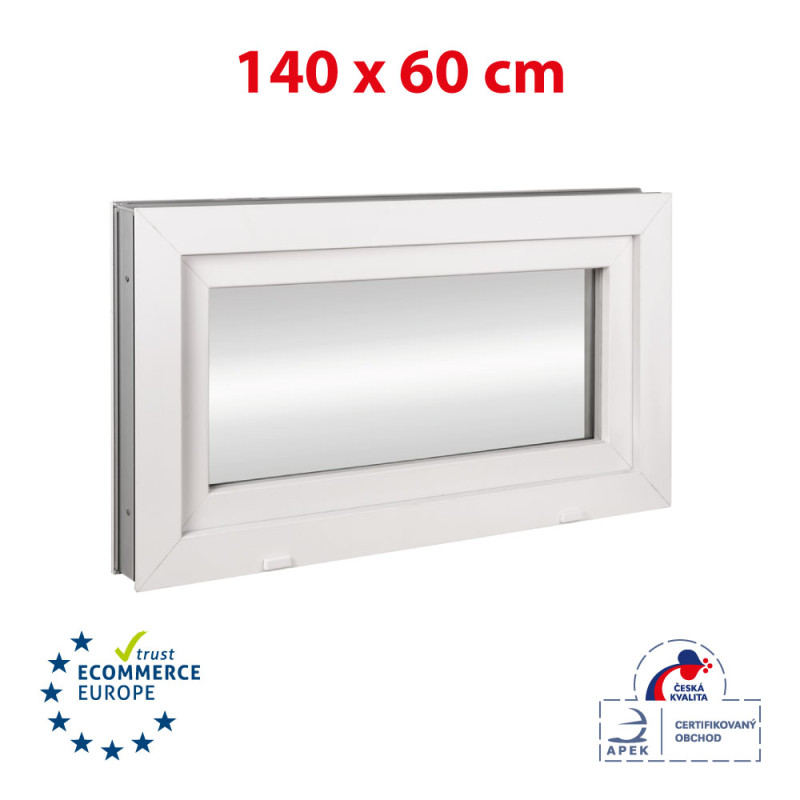 Plastic window | 140x60 cm (1400x600 mm) | white | tilting / hinged